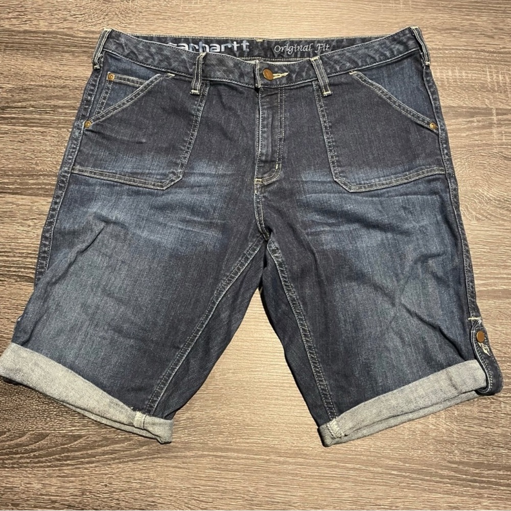 Carhartt original fit rolled Bermuda jean shorts women’s 14